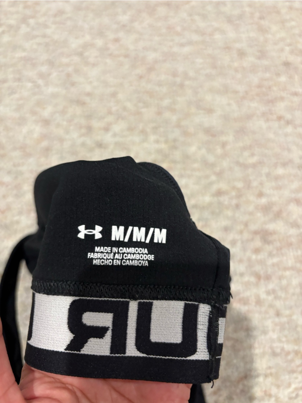 Under Armour Black Crossback Sports Bra with Branded Elastic - Picture 4 of 4